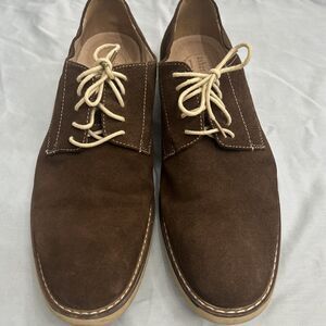 Asher Green Leather Oxford Shoes Lace Up Brown Suede Men's Size 12